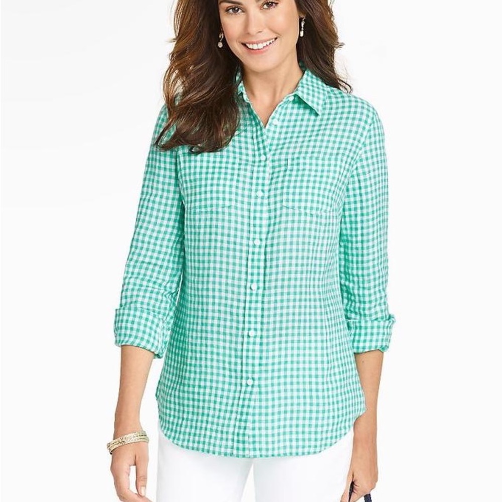 Talbots Gingham button down shirt - Picture 8 of 9